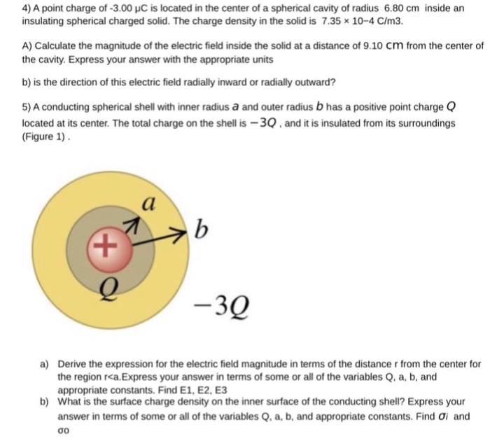 Solved A Point Charge Of 3 00 Mu C Is Located In The Center Chegg