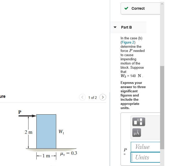 Solved Correct Part B In The Case B Figure 2 Determine Chegg