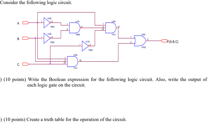 Solved Consider the following logic circuit U2A ULA U4A А Chegg