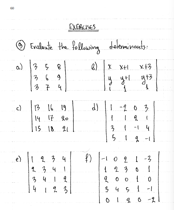 Solved 9 Evaluate The Following Determinants A Chegg