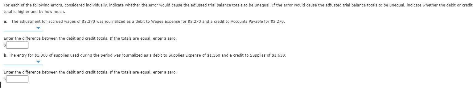 Solved For Each Of The Following Errors Considered Chegg