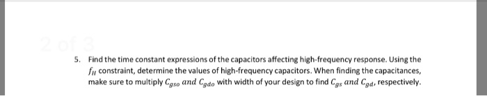 Solved EE 430 SPICE ASSIGNMENT 2 Common Source Amplifier Chegg