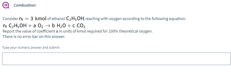 Solved Combustion Consider Ni 3 Kmol Of Ethanol C2H5OH Chegg