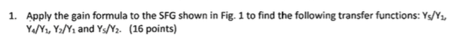 Solved 1 Apply The Gain Formula To The SFG Shown In Fig 1 Chegg