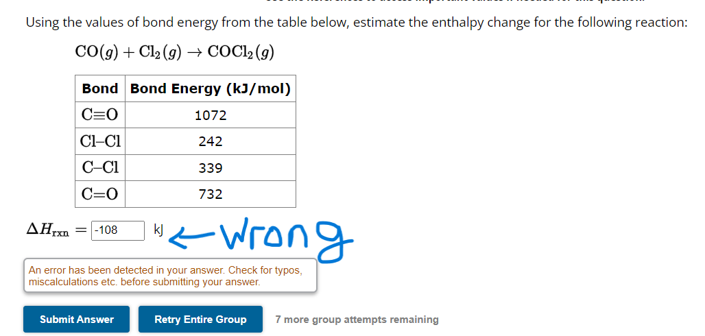 Solved Using The Values Of Bond Energy From The Table Below Chegg