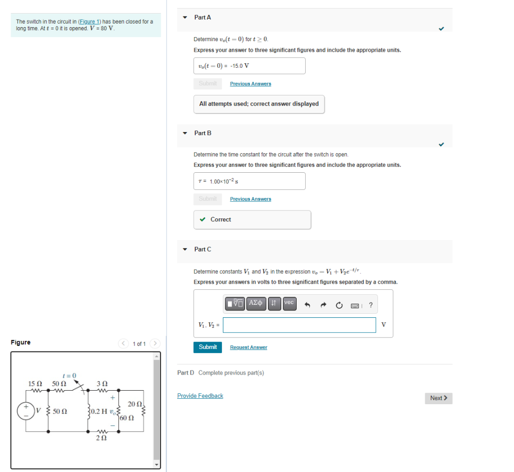 Solved The Switch In The Circuit In Figure Has Been Chegg