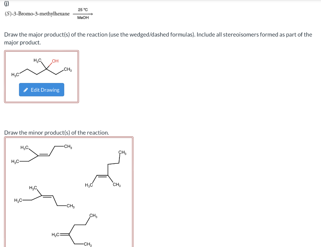 Solved S Bromo Methylhexane Meoh C Draw The Major Chegg