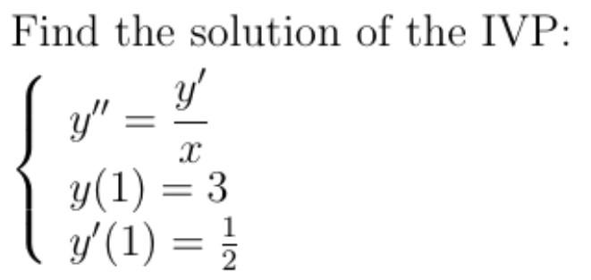 Solved Find The Solution Of The IVP Y Y 2 Y 1 3 Y 1 Chegg