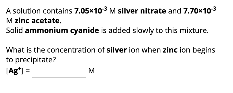 Solved A Solution Contains 7 05103M Silver Nitrate And Chegg