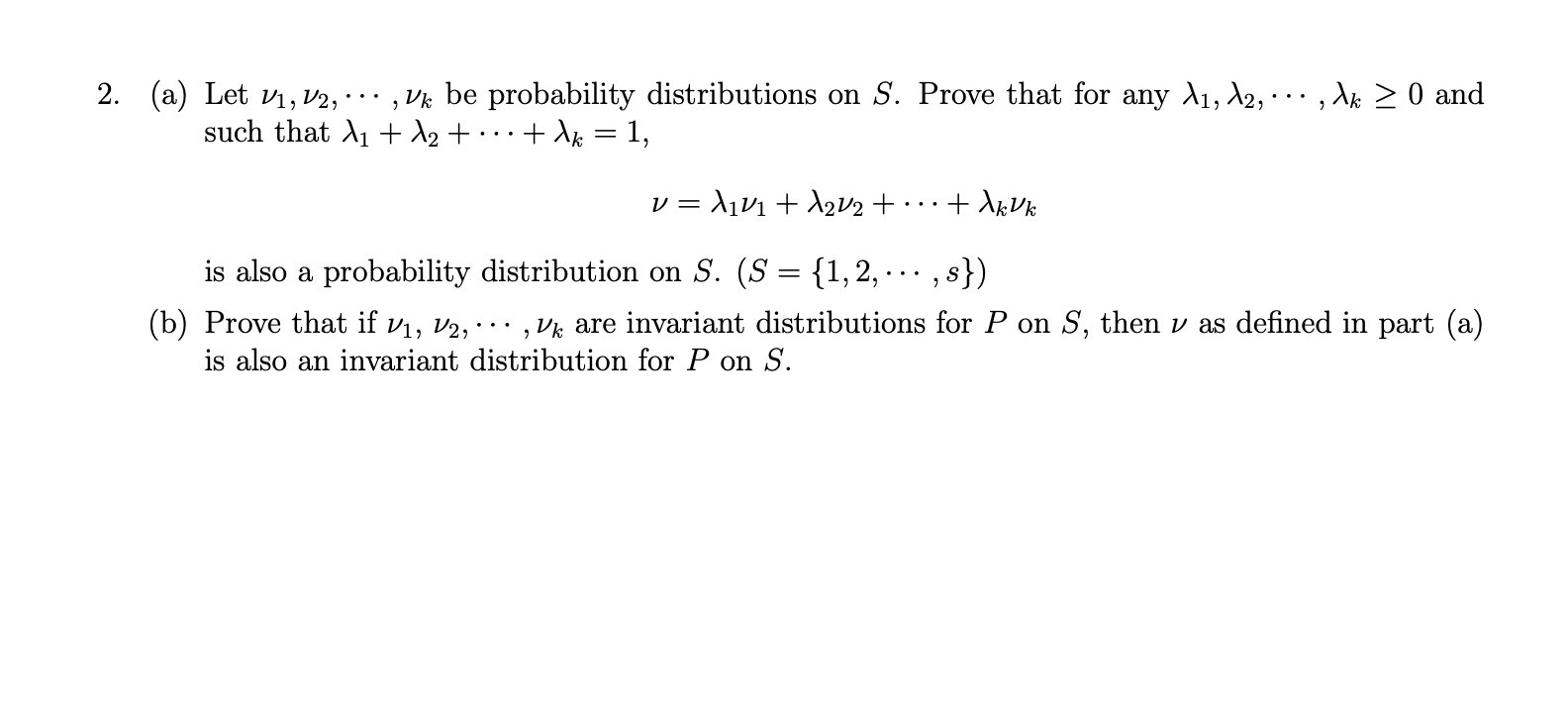 Solved A Let V V Vk Be Probability Chegg