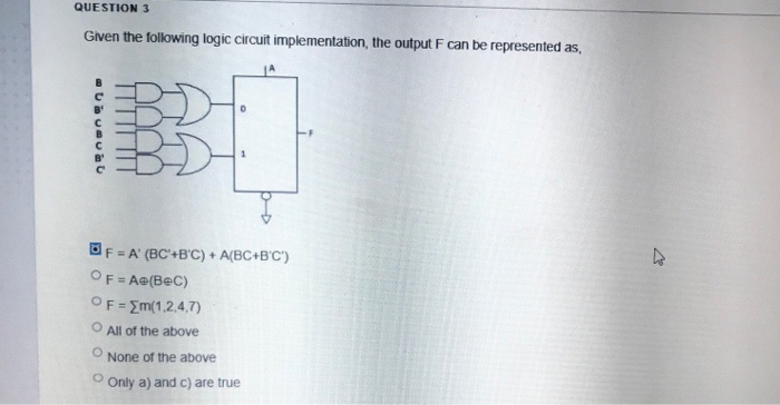 Solved QUESTION 1 Given The Following Logic Circuit An Chegg