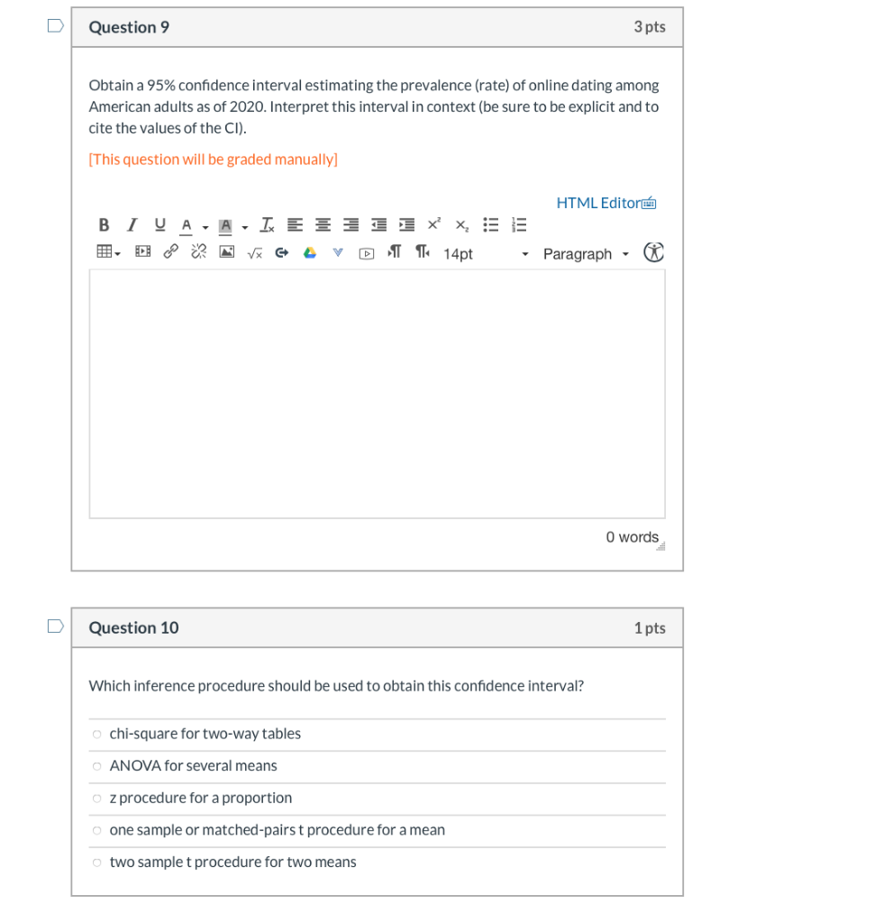 Solved Problem 2 A 2020 Pew Research Survey Asked A Random Chegg