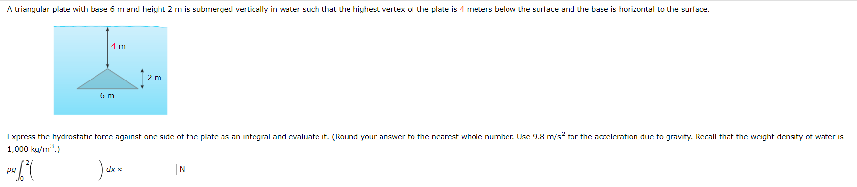 Solved A Triangular Plate With Base M And Height M Is Chegg