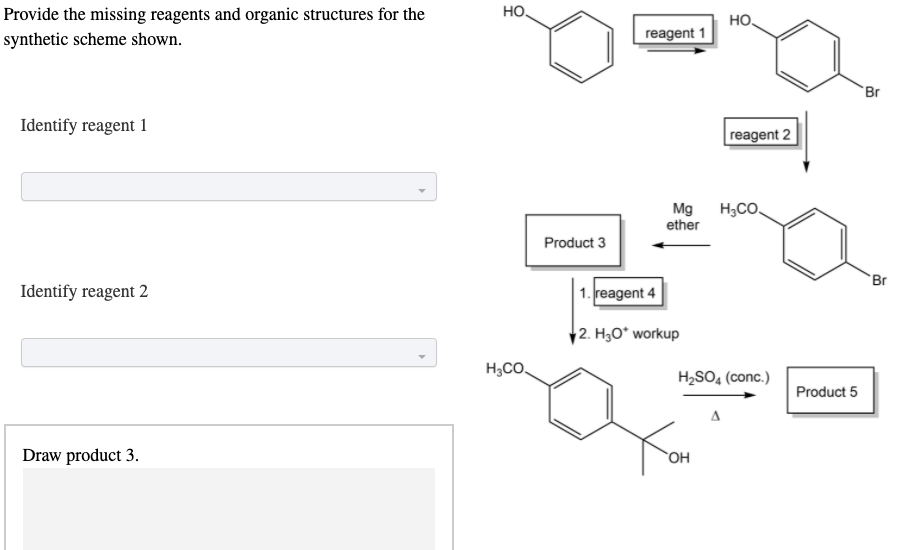 Solved Ho Provide The Missing Reagents And Organic Chegg