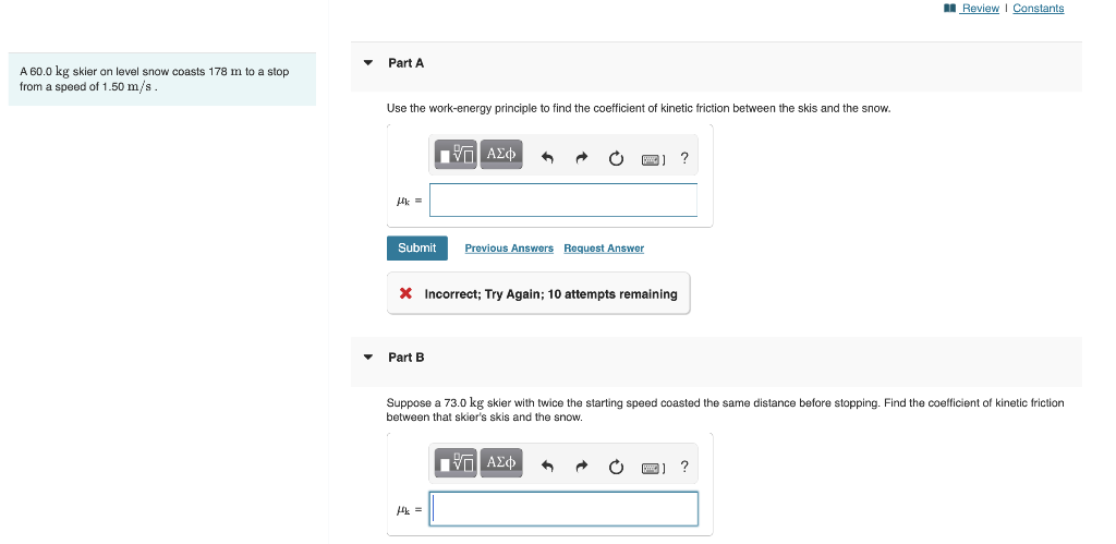 Solved M Review Constants Part A A 60 0 Kg Skier An Level Chegg