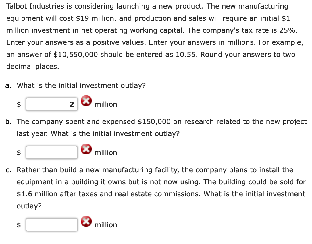 Solved Talbot Industries Is Considering Launching A New Chegg