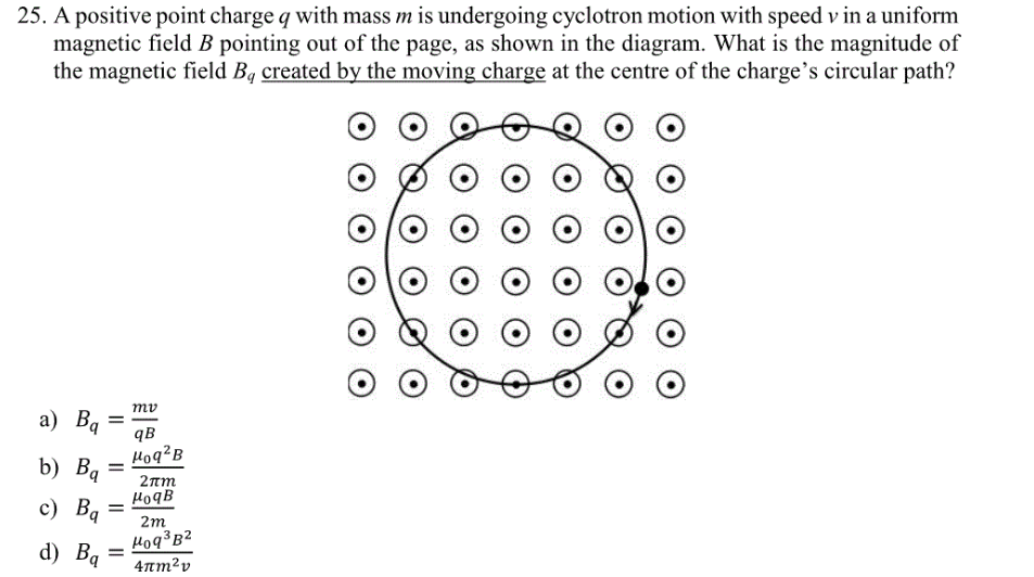 Solved 25 A Positive Point Charge Q With Mass M Is Chegg