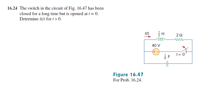 Solved The Switch In The Circuit Of Fig Has Chegg