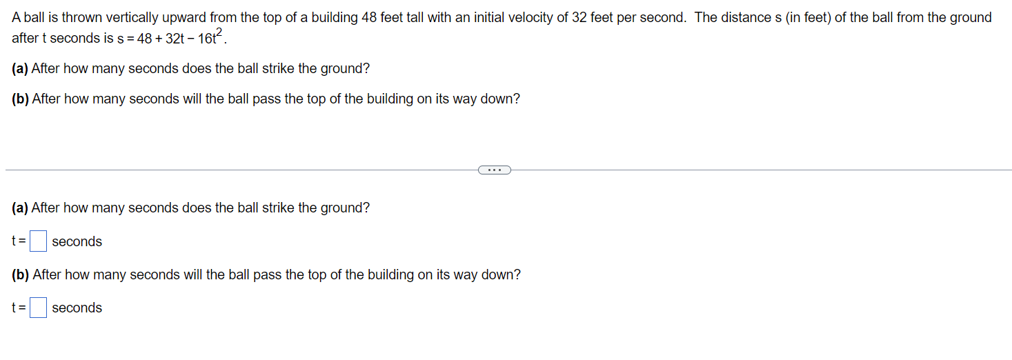 Solved A Ball Is Thrown Vertically Upward From The Top Of A Chegg