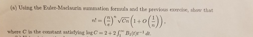 A Using The Euler Maclaurin Summation Formula And Chegg