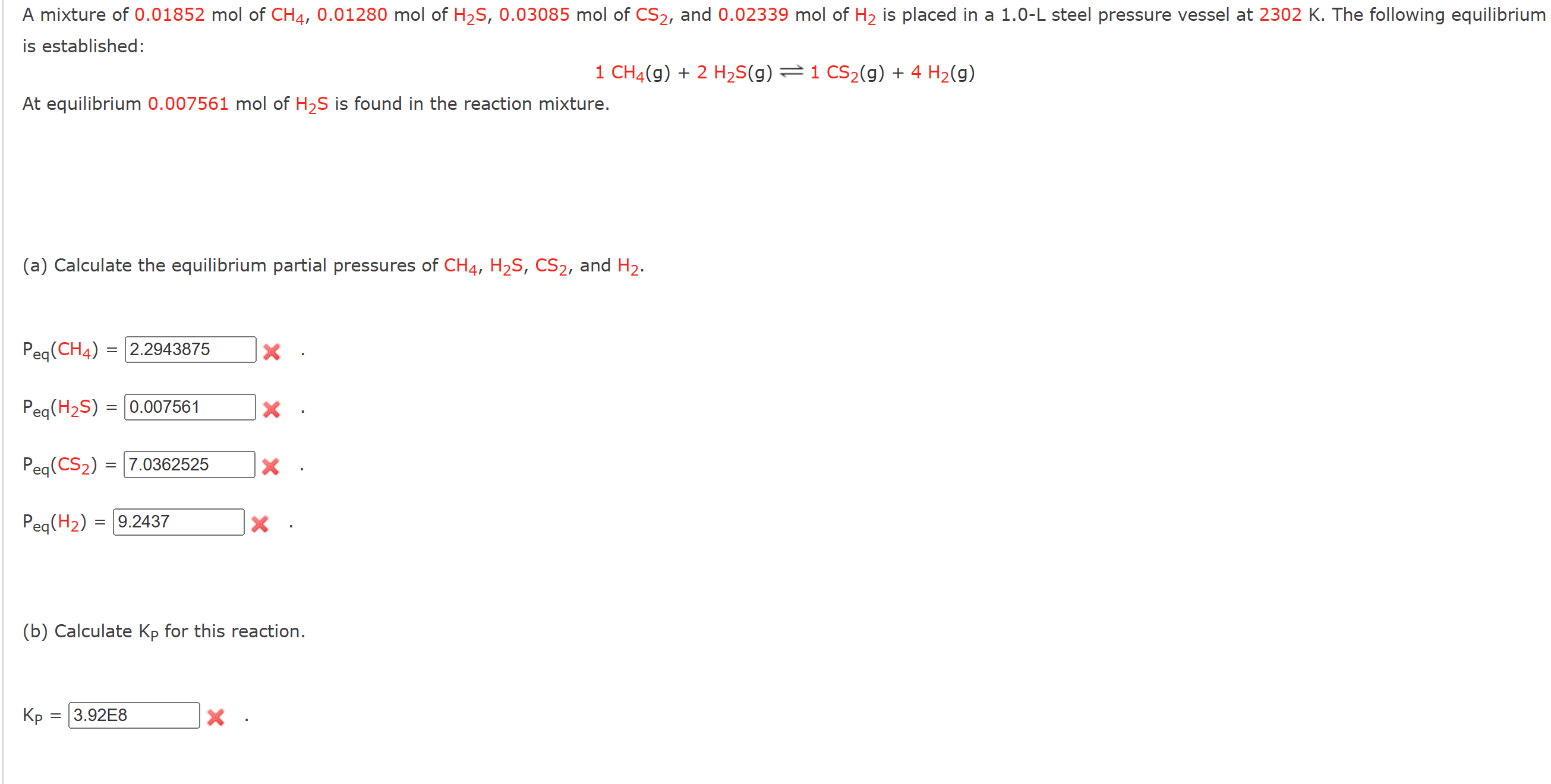 Solved A Mixture Of Mol Of Ch Mol Of H Chegg