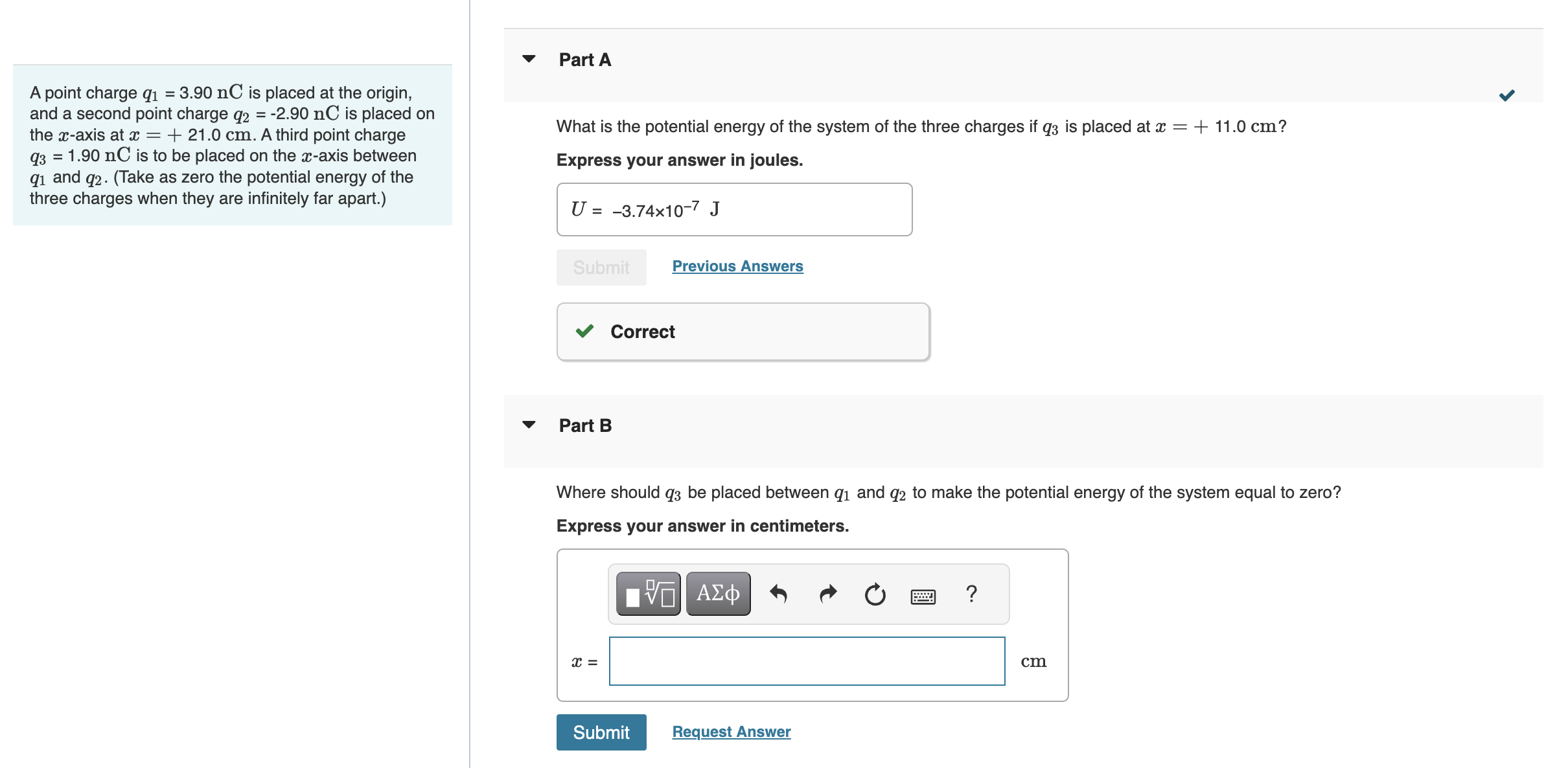 Solved A Point Charge Q Nc Is Placed At The Origin And Chegg