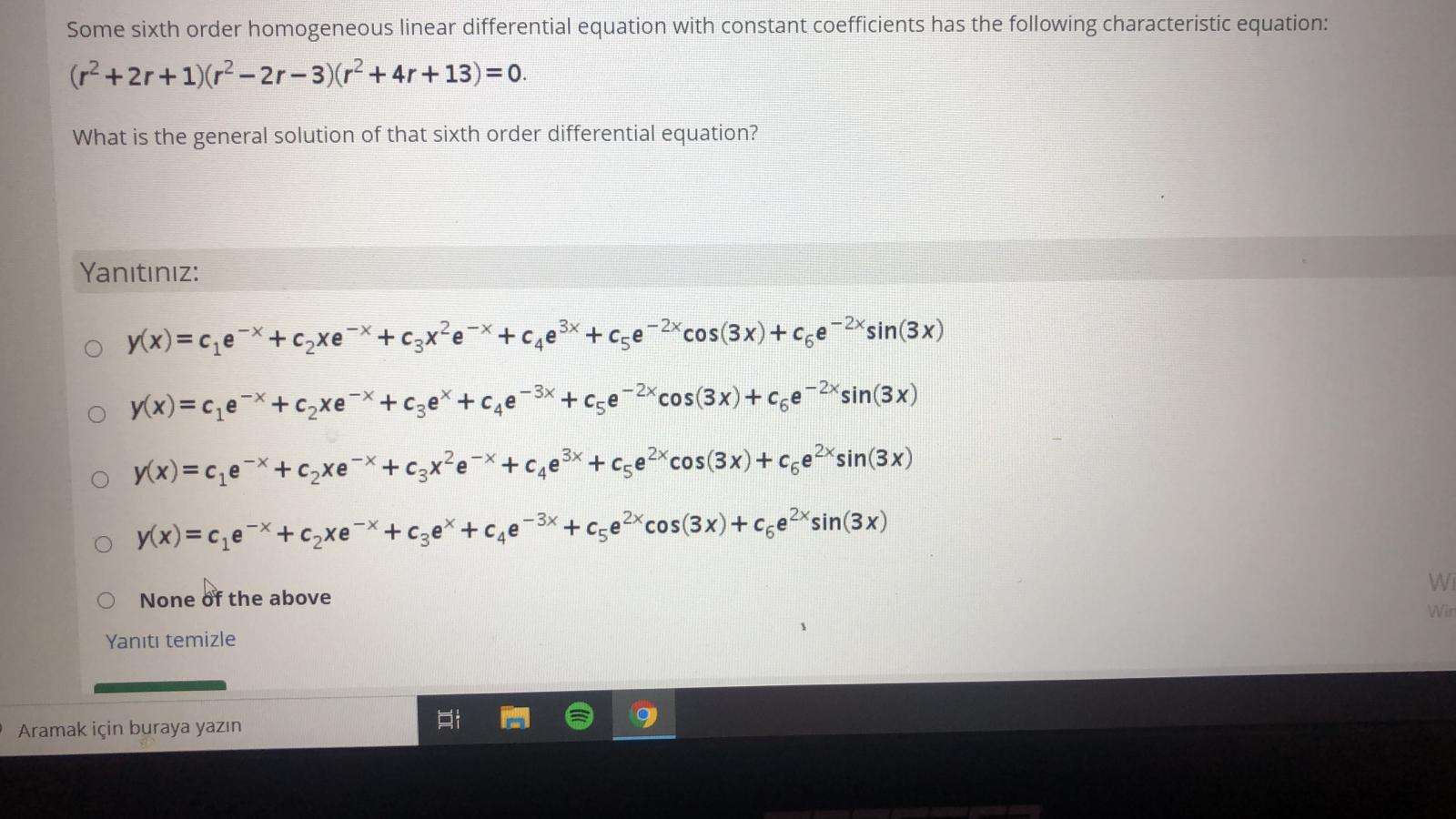 Solved Some Sixth Order Homogeneous Linear Differential Chegg