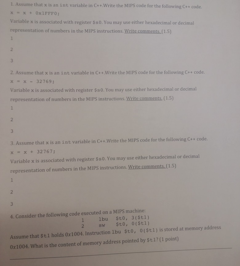 1 Assume That X Is An Int Variable In C Write The Chegg