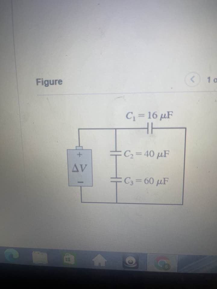 Solved In Figure 1 ΔV 10 V What is the charge on each Chegg