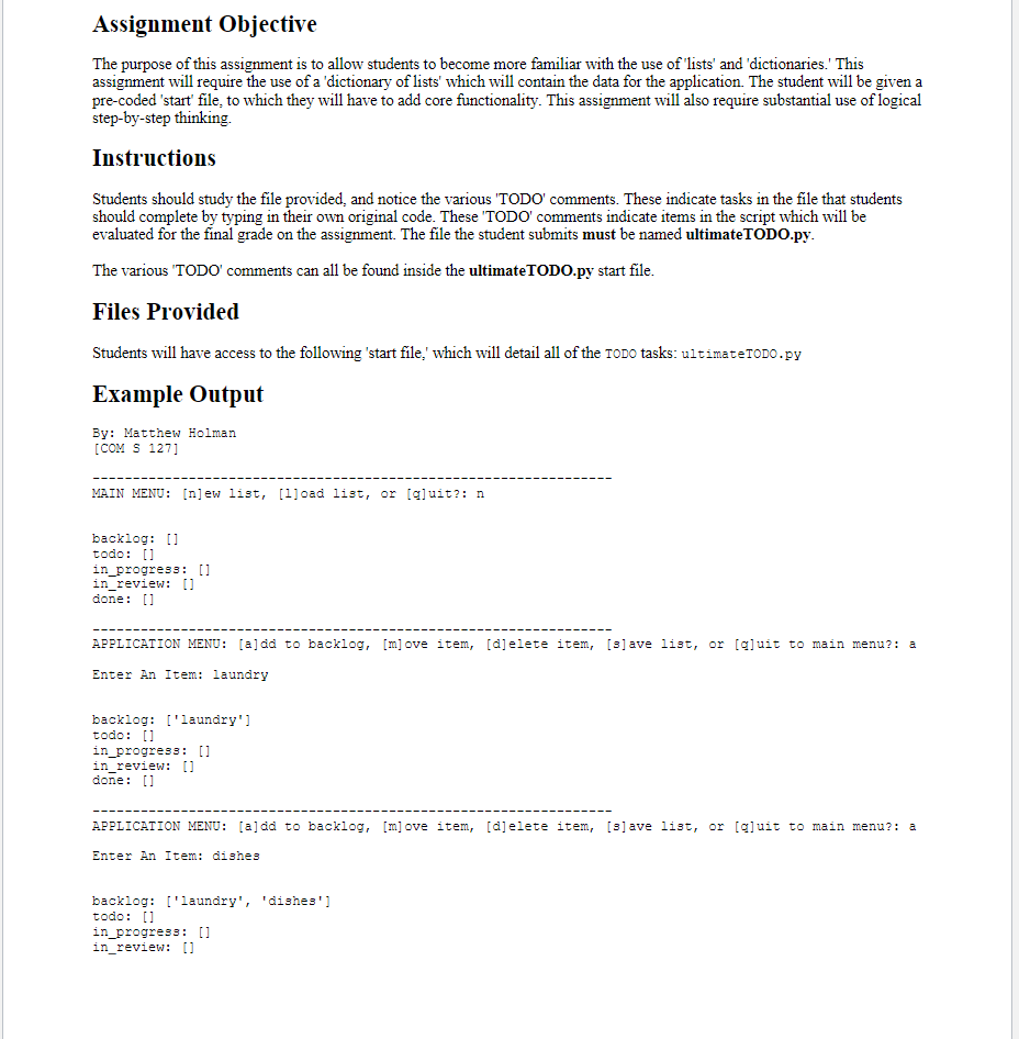 Solved Assignment Objective The Purpose Of This Assignment Chegg