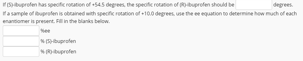 Solved If S Ibuprofen Has Specific Rotation Of Chegg