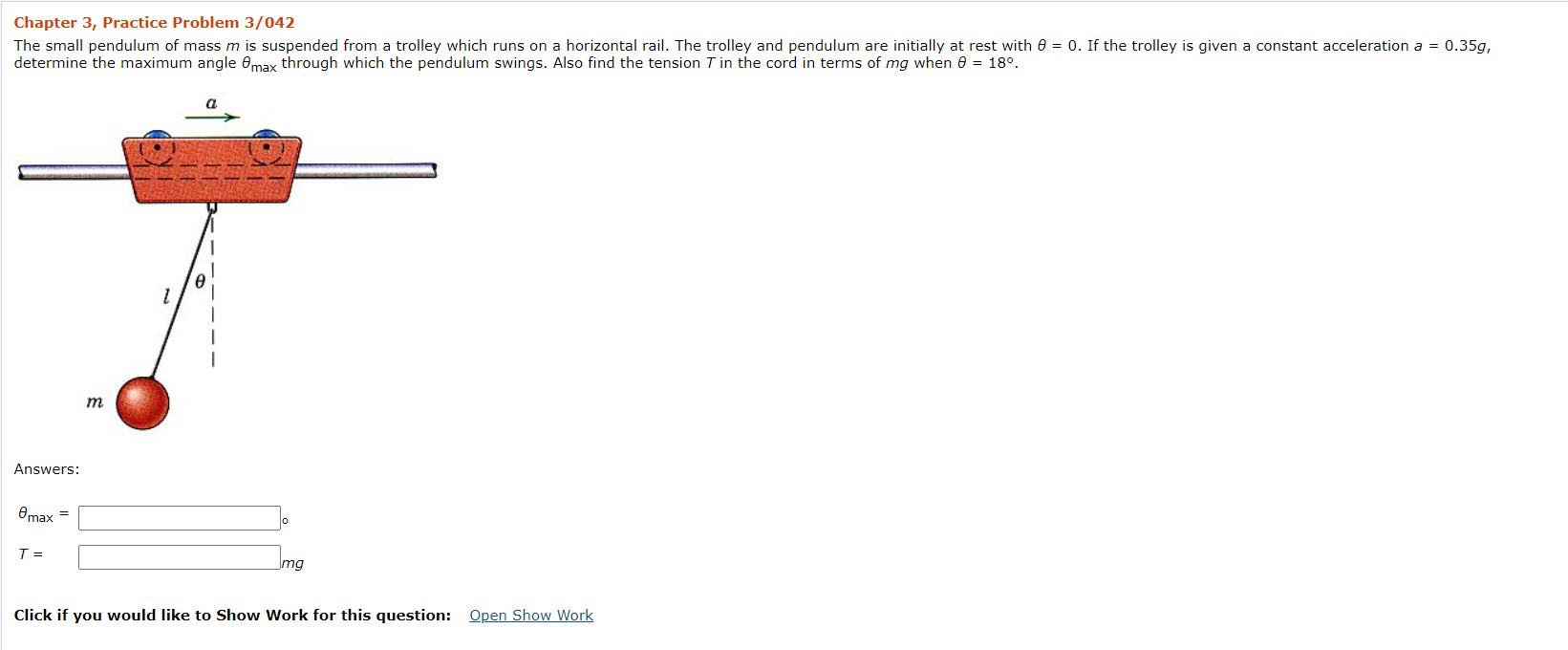 Solved Chapter Practice Problem The Small Pendulum Chegg