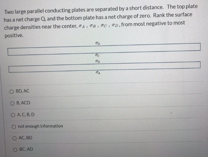 Solved Two Large Parallel Conducting Plates Are Separated By Chegg