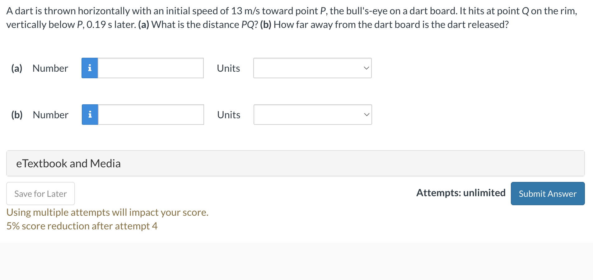 Solved A Dart Is Thrown Horizontally With An Initial Speed Chegg