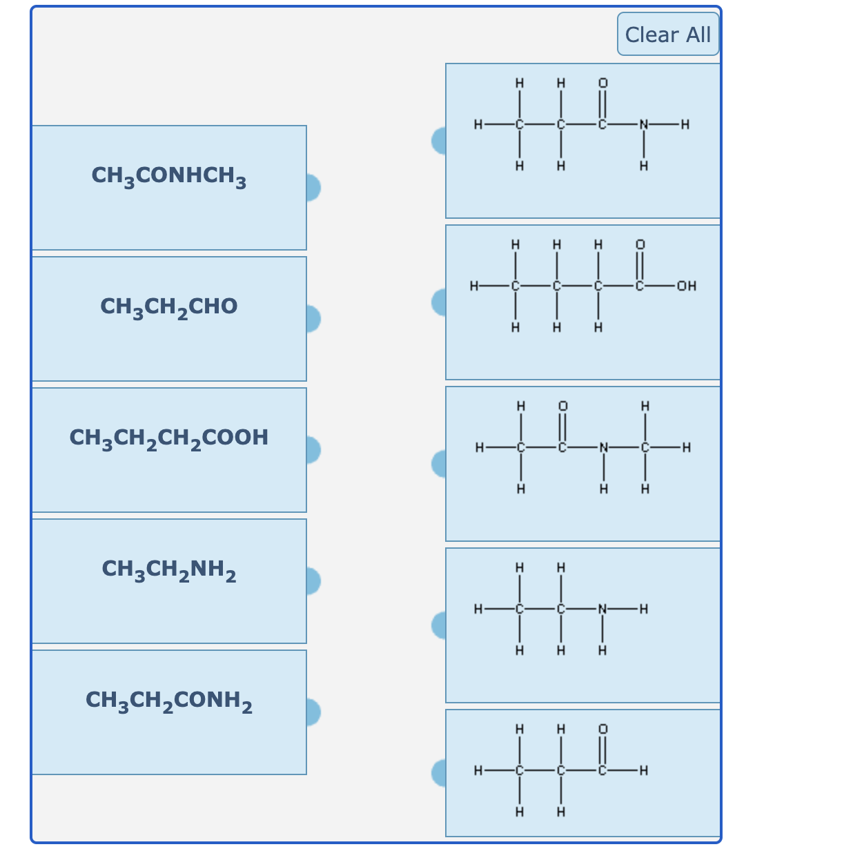 Solved Match The Condensed Structural Formula On The Left Chegg