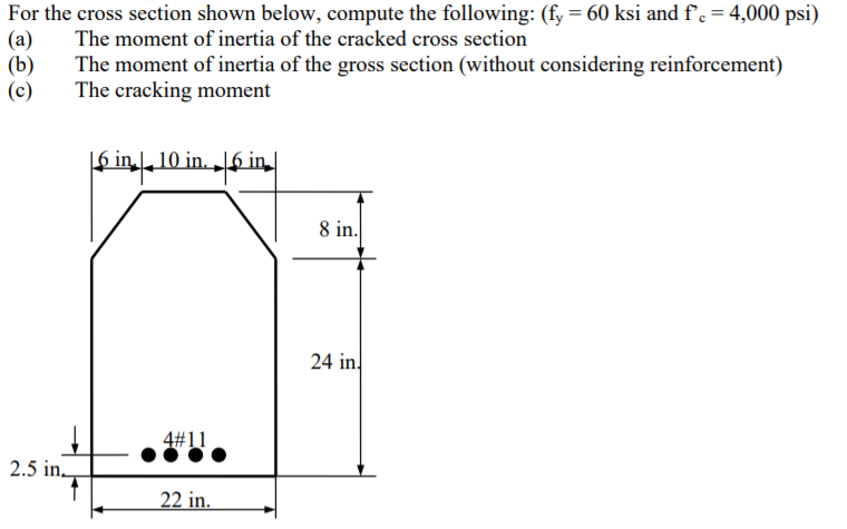 Solved A For The Cross Section Shown Below Compute The Chegg