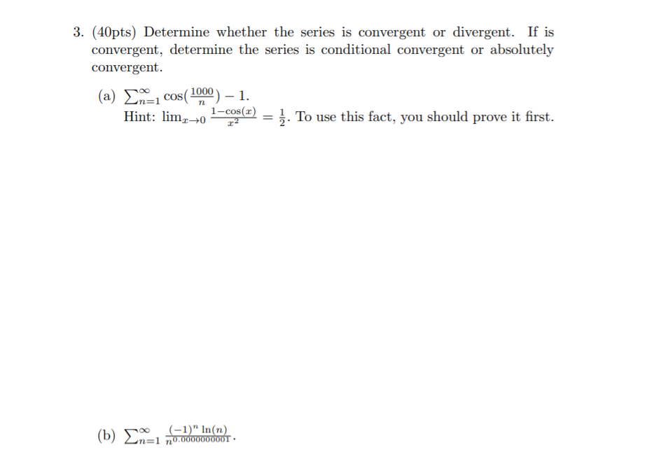 Solved Pts Determine Whether The Series Is Convergent Chegg