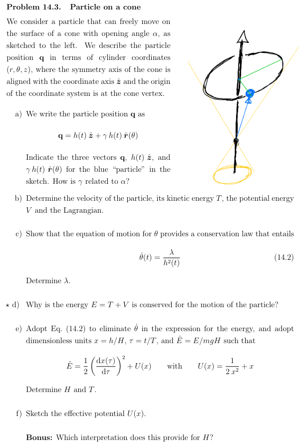 Solved A Problem Particle On A Cone We Consider A Chegg