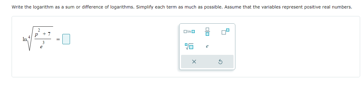 Solved Write The Logarithm As A Sum Or Difference Of Chegg