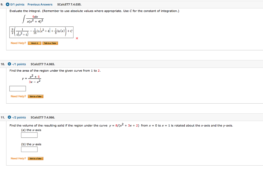 Solved 9 0 1 Points Previous Answers ScalcET7 7 4 035 Chegg