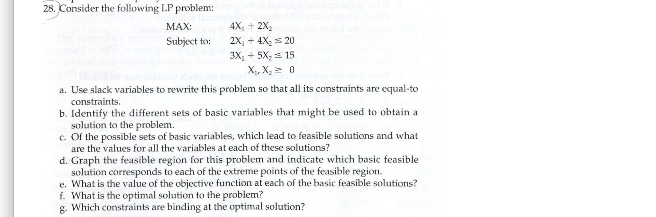 Solved Consider The Following Lp Problem Max X X Chegg