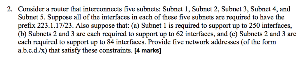 Solved Consider A Router That Interconnects Five Subnets Chegg