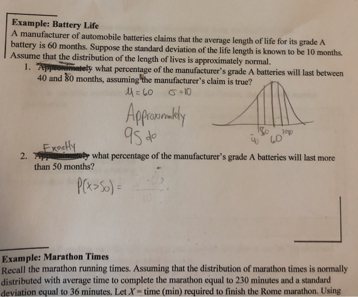 Solved Example Battery Life A Manufacturer Of Automobile Chegg