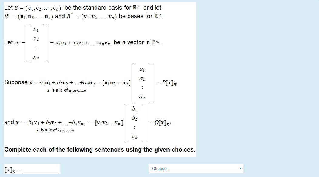 Solved Let S E1 E2 En Be The Standard Basis For R Chegg