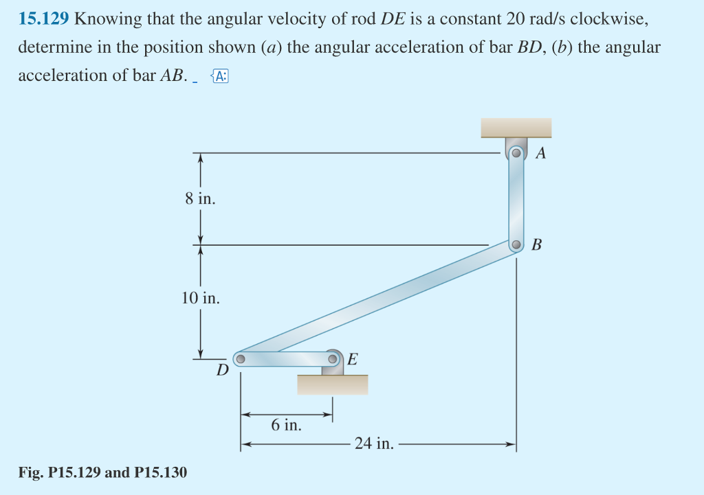 Solved Knowing That The Angular Velocity Of Rod DE Is A Chegg