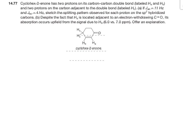 Solved 14 77 Cyclohex 2 Enone Has Two Protons On Its Chegg