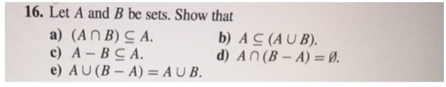 Solved Let A And B Be Sets Show That A Anb Sa C A Chegg