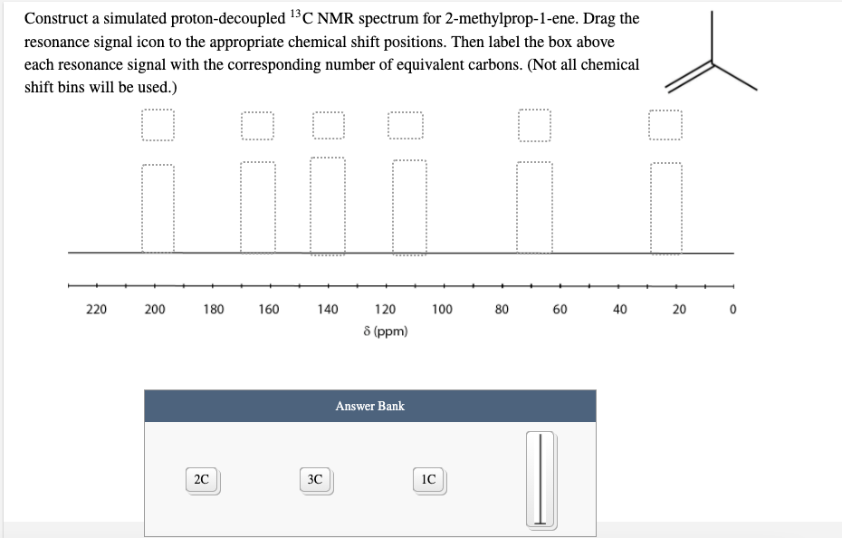 Solved Construct A Simulated Proton Decoupled C NMR Chegg