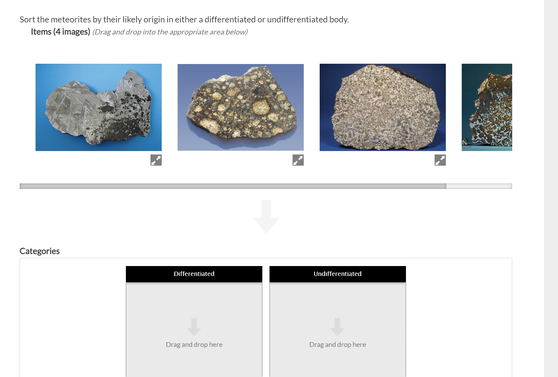 Solved Sort The Meteorites By Their Likely Origin In Either Chegg