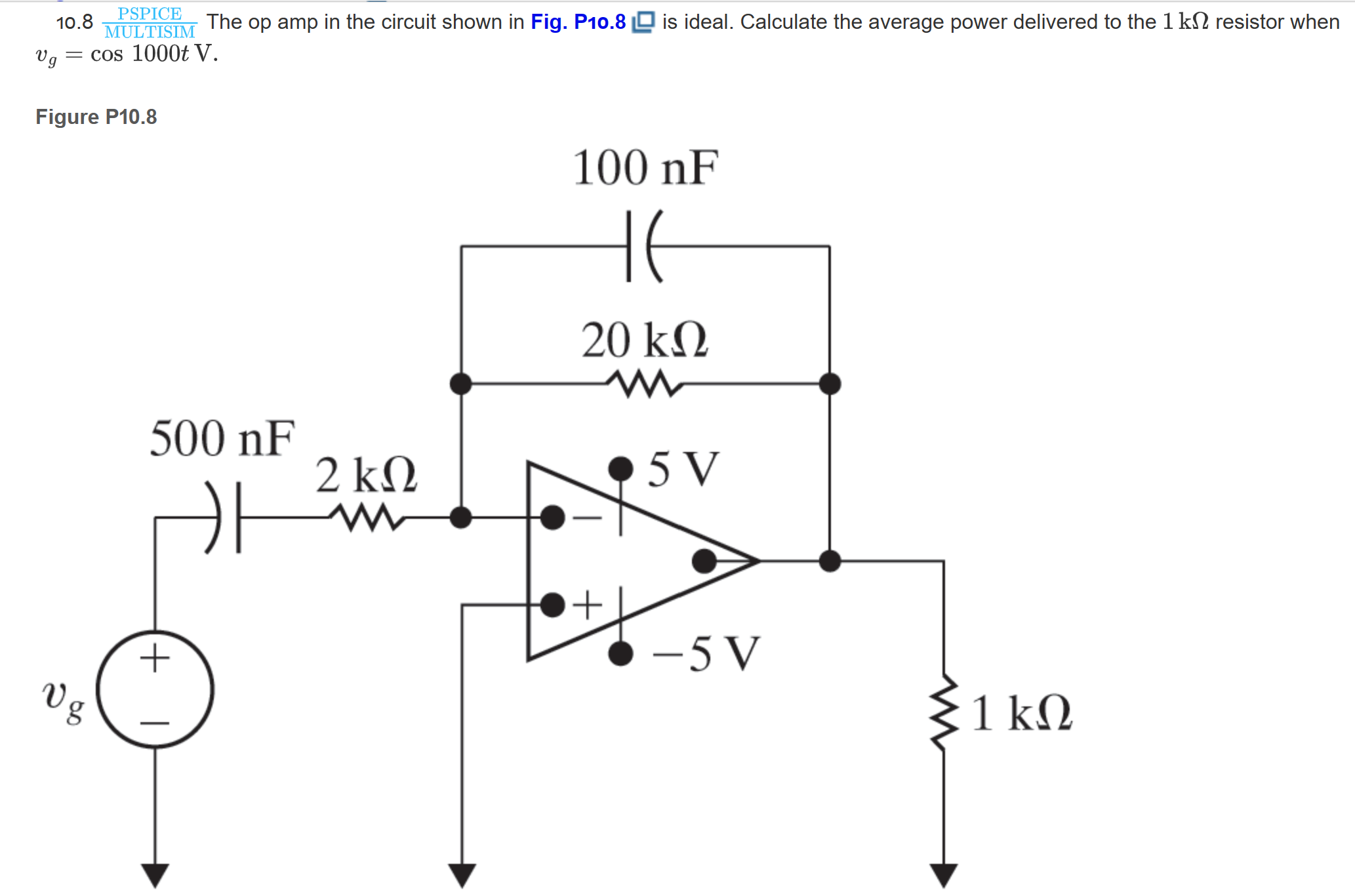 Solved 10 8 MULTISIM PSPICE The Op In The Circuit Chegg